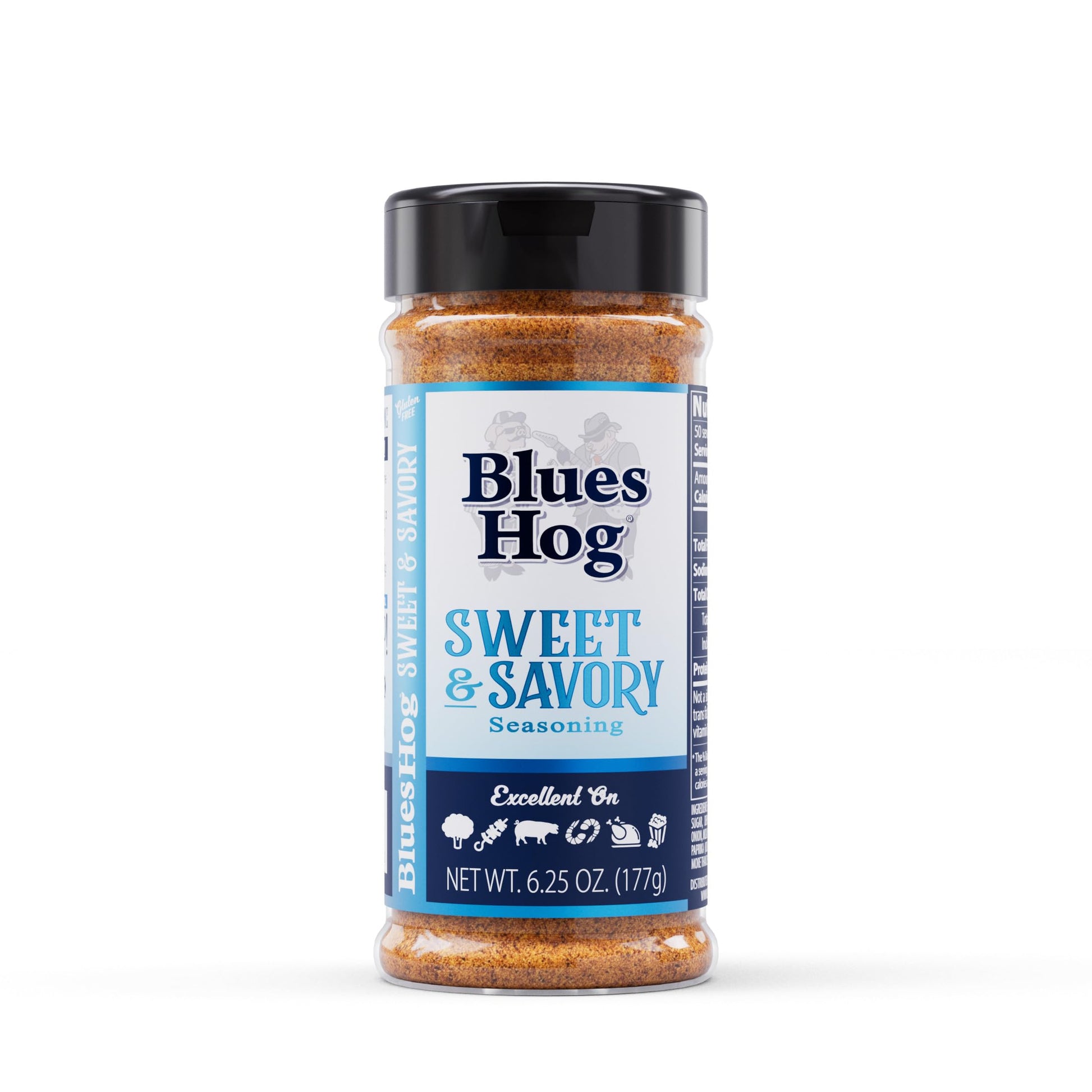Blues Hog Sweet & Savory Seasoning  Gourmet Dry Rub With Sweet Heat  All-Natural  Gluten-Free  Made In The Usa  6.25 Oz
