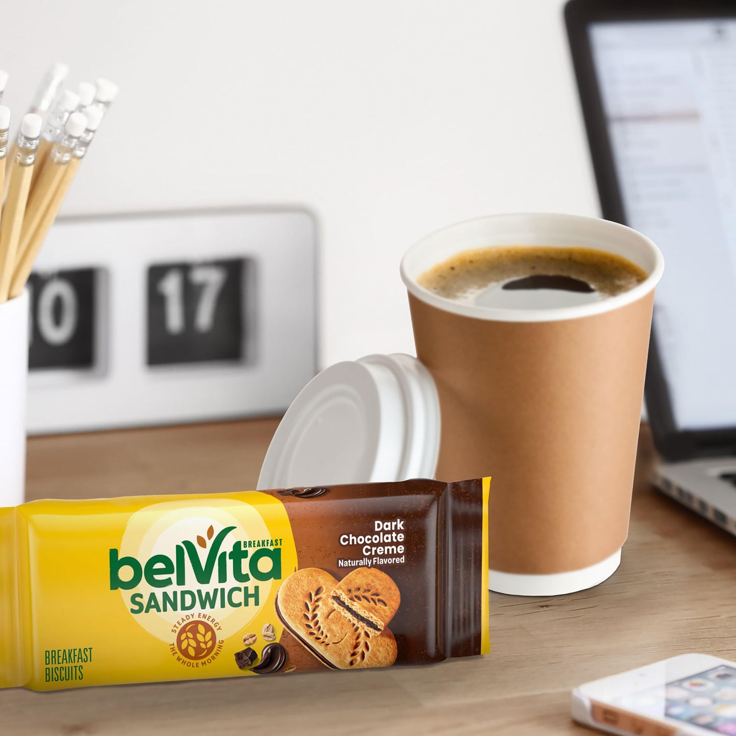 belVita Sandwich Dark chocolate creme Breakfast Biscuits 12 Packs (2 Sandwiches Per Pack)
