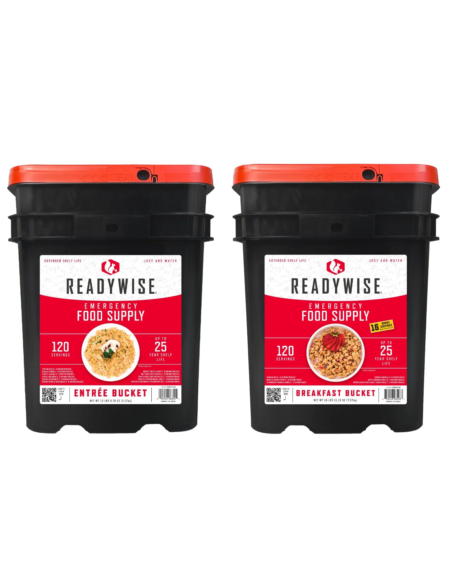 Readywise Emergency Food Supply - 4320 Servings, 36 Buckets, Freeze Dried & Dehydrated Package Of Long Term Meals, Survival Kit For Camping, Prepper Food Storage Supplies, Up To 25 Year Shelf Life