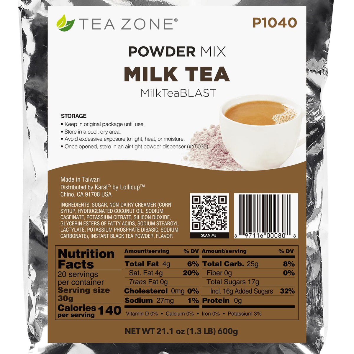 Tea Zone 1.32 Lb Milk Tea Powder