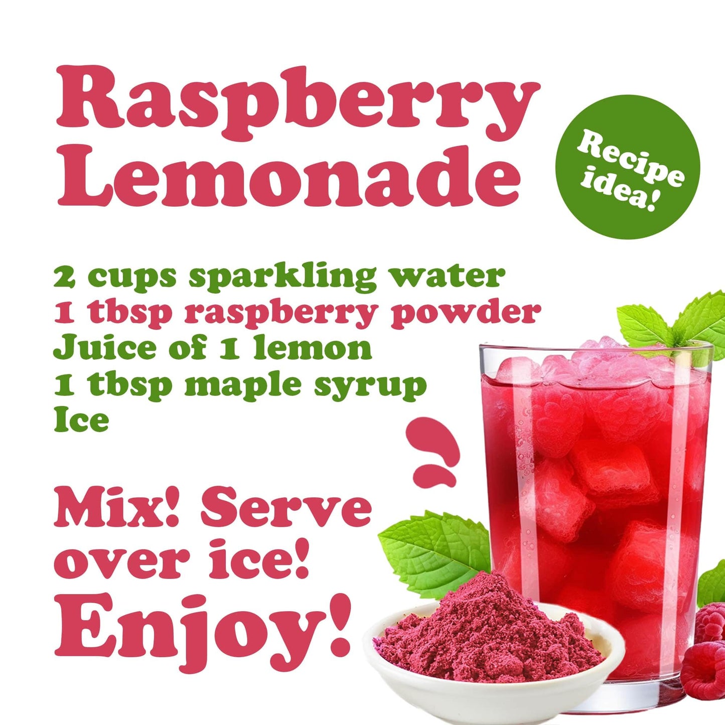 Food to Live Raspberry Powder, 1 Pound - Antioxidant-Rich Superfood for Immune Support, Skin Health - Spray-dried, No Sugar Adde