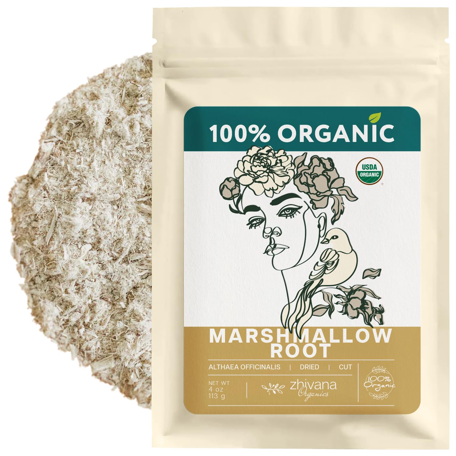 Marshmallow Root Tea (Althea Officinalis) - Organic Marshmallow Root - 4oz