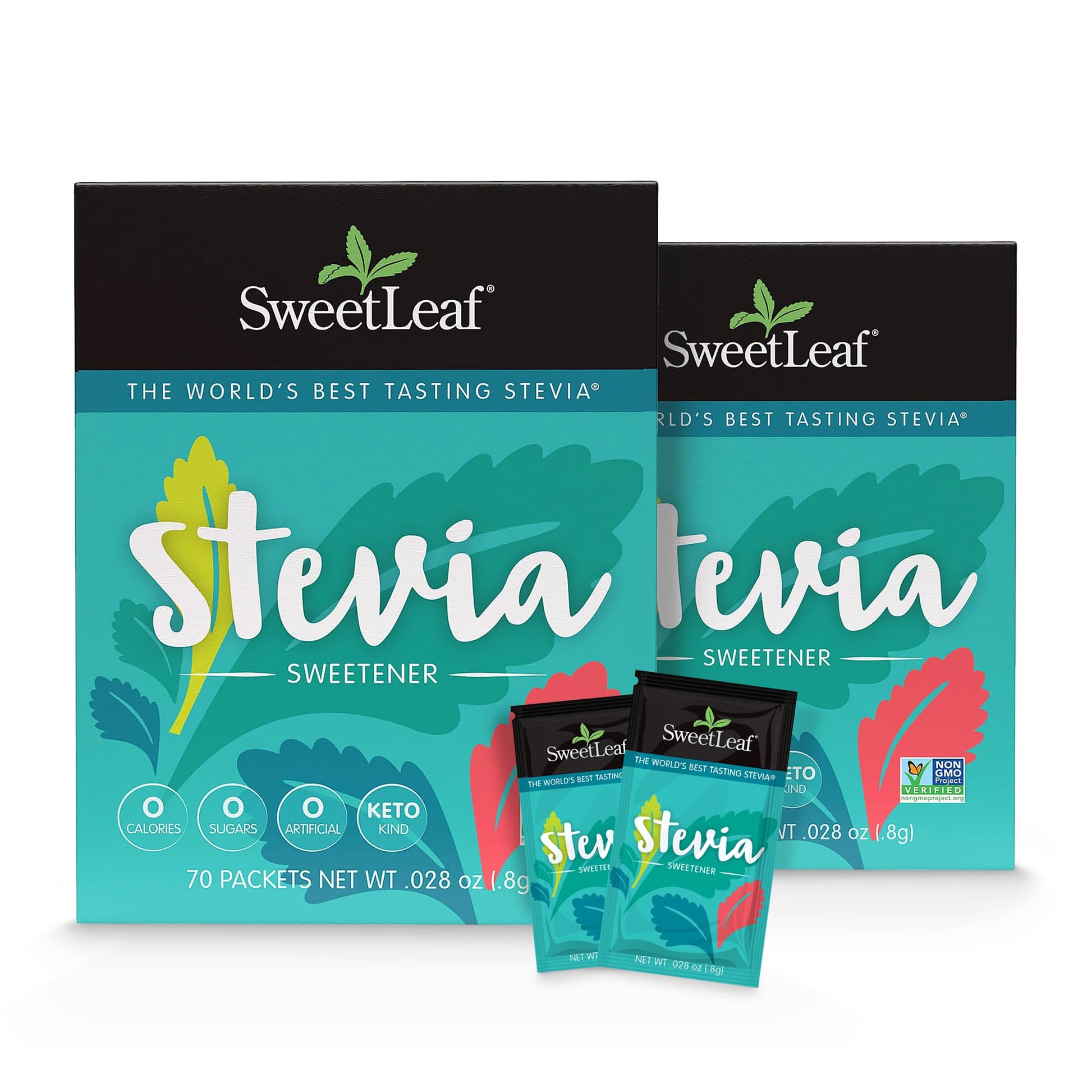 SweetLeaf Stevia Packets 70 Count (Pack of 2)