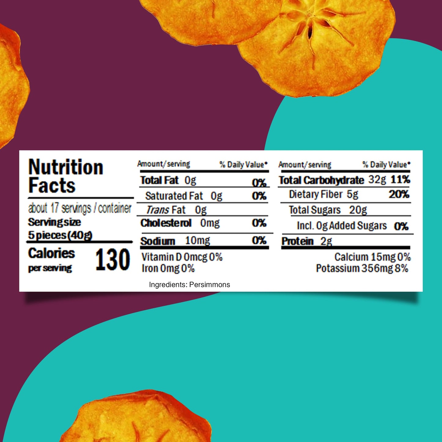 Natural Dried Persimmons from Bella Viva Orchards, 1.5 Lb. Bag