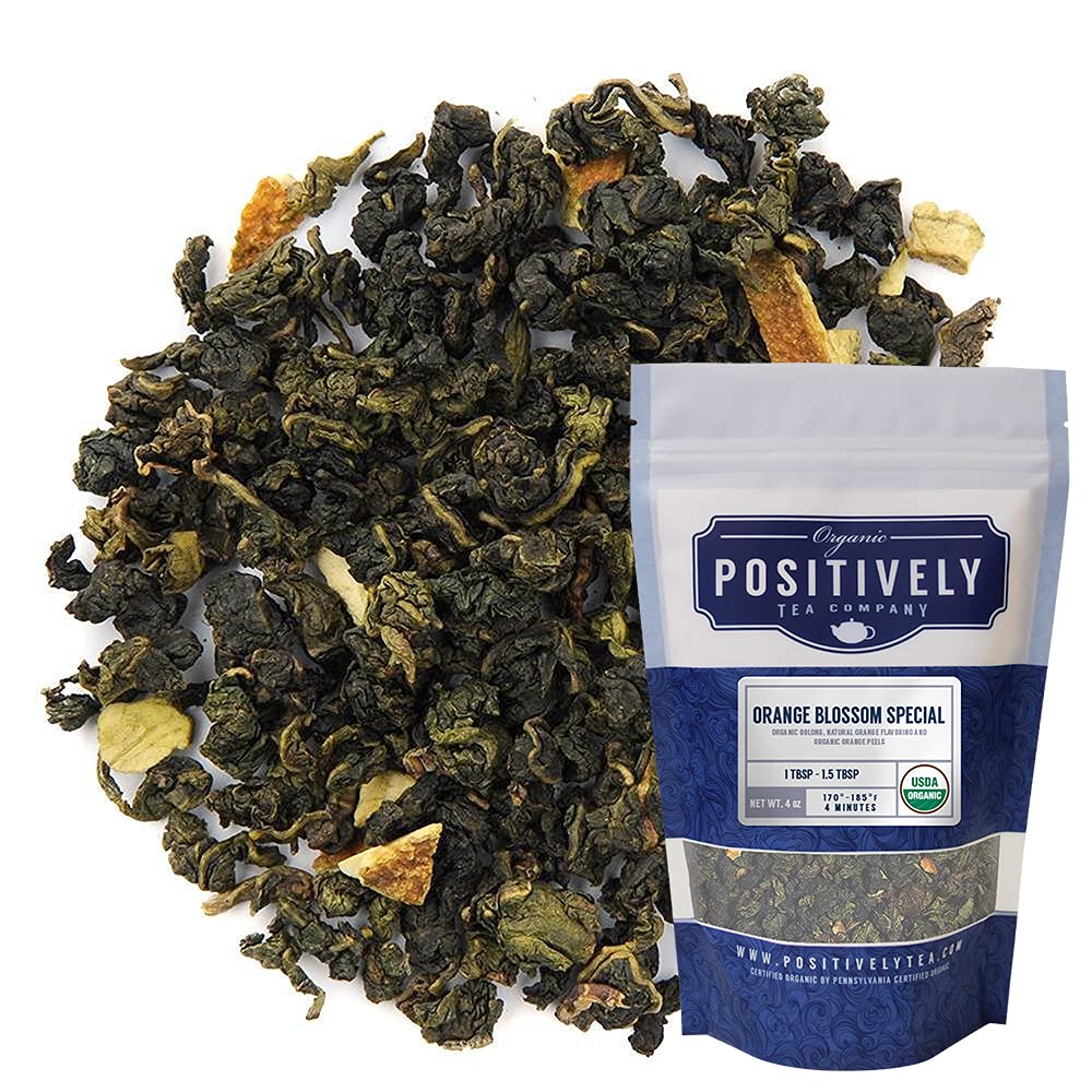 Organic Positively Tea Company, Orange Blossom Special, Oolong Tea, Loose Leaf, 4 Ounce
