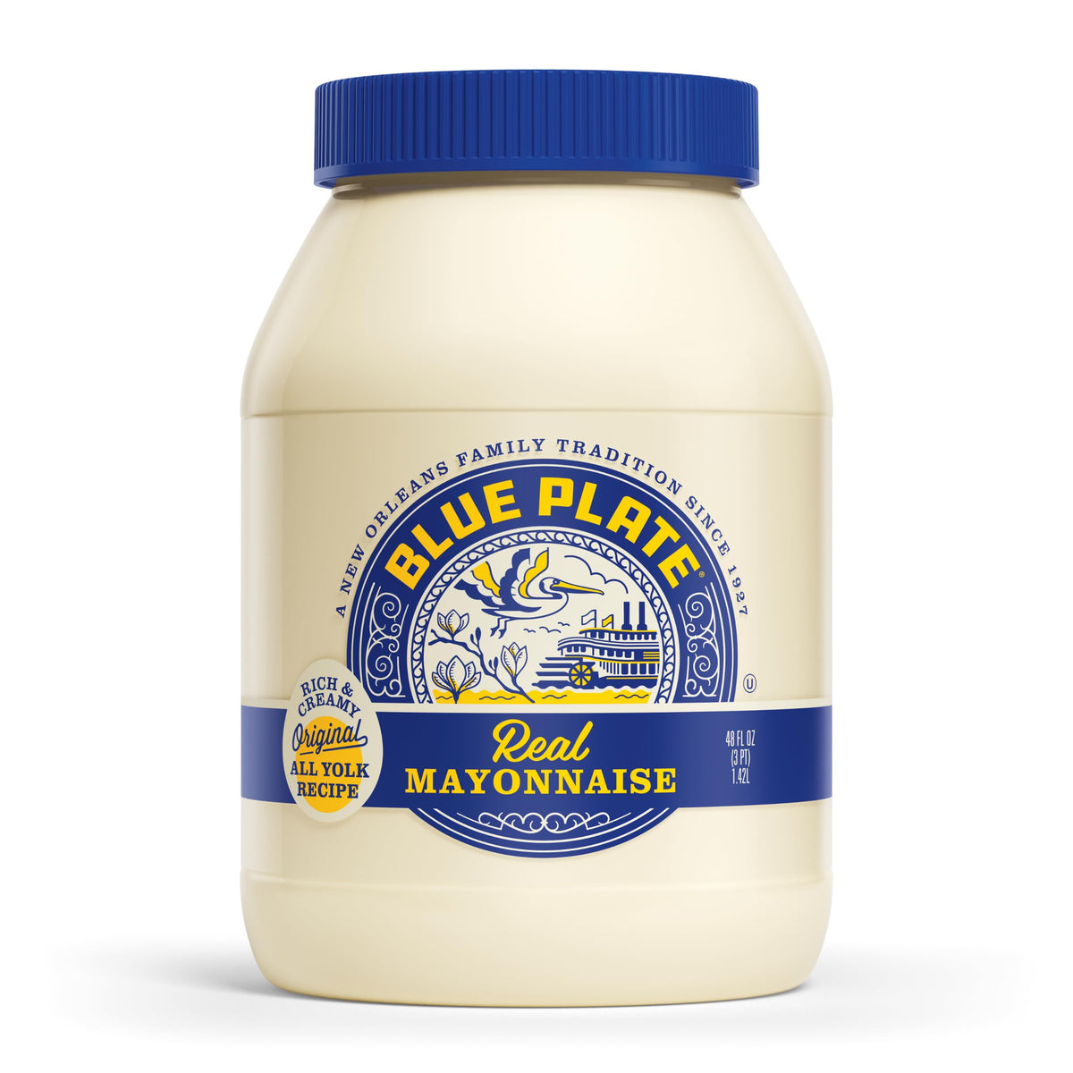 Blue Plate Real Mayonnaise, 48 Fl Oz Jar (Pack of 8)