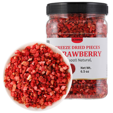 enhanced Freeze Dried Strawberries Pieces 6.5 Oz/185g Frozen Dried Strawberry 100% Natural & No Additives.