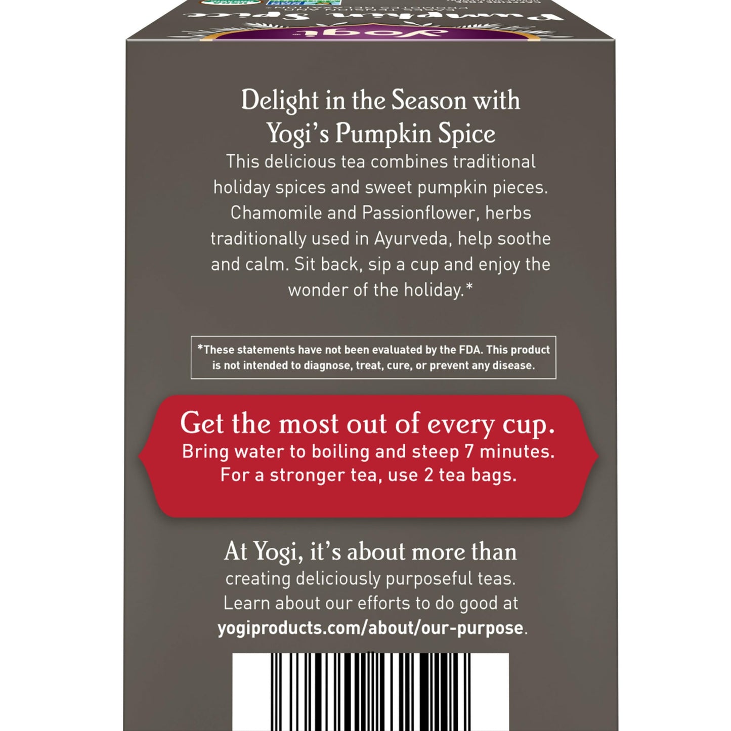 Yogi Tea Pumpkin Spice Tea - 16 Tea Bags per Pack (4 Packs) - Limited Edition Organic Pumpkin Spice Tea Bags - Perfect for the Holidays - Includes Cinnamon Bark  Cardamom Pod  Nutmeg Kernel & More