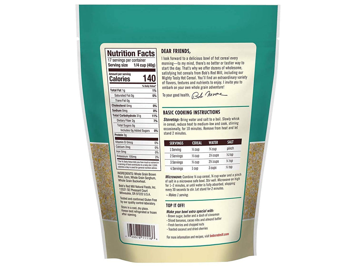 Bob'S Red Mill Cereal Hot Mighty Tasty, 24 Ounce, Pack Of 4