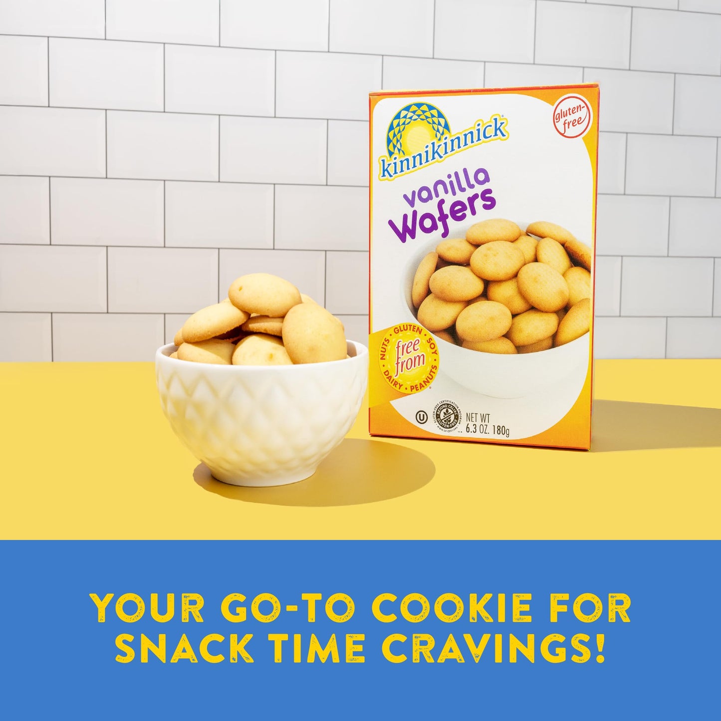 Kinnikinnick Vanilla Wafers Gluten Free Cookies 6.3 oz Pack of 2 Light Brown
