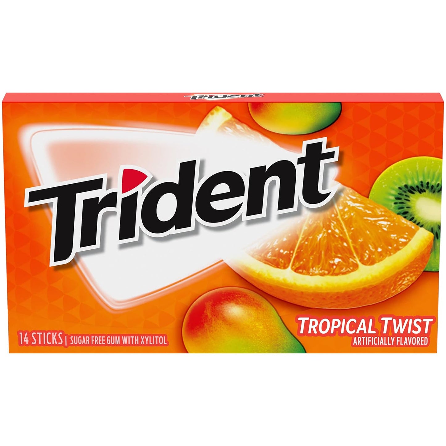 Trident Tropical Twist Sugar-Free Chewing Gum, 14 Pieces (Pack of 1)