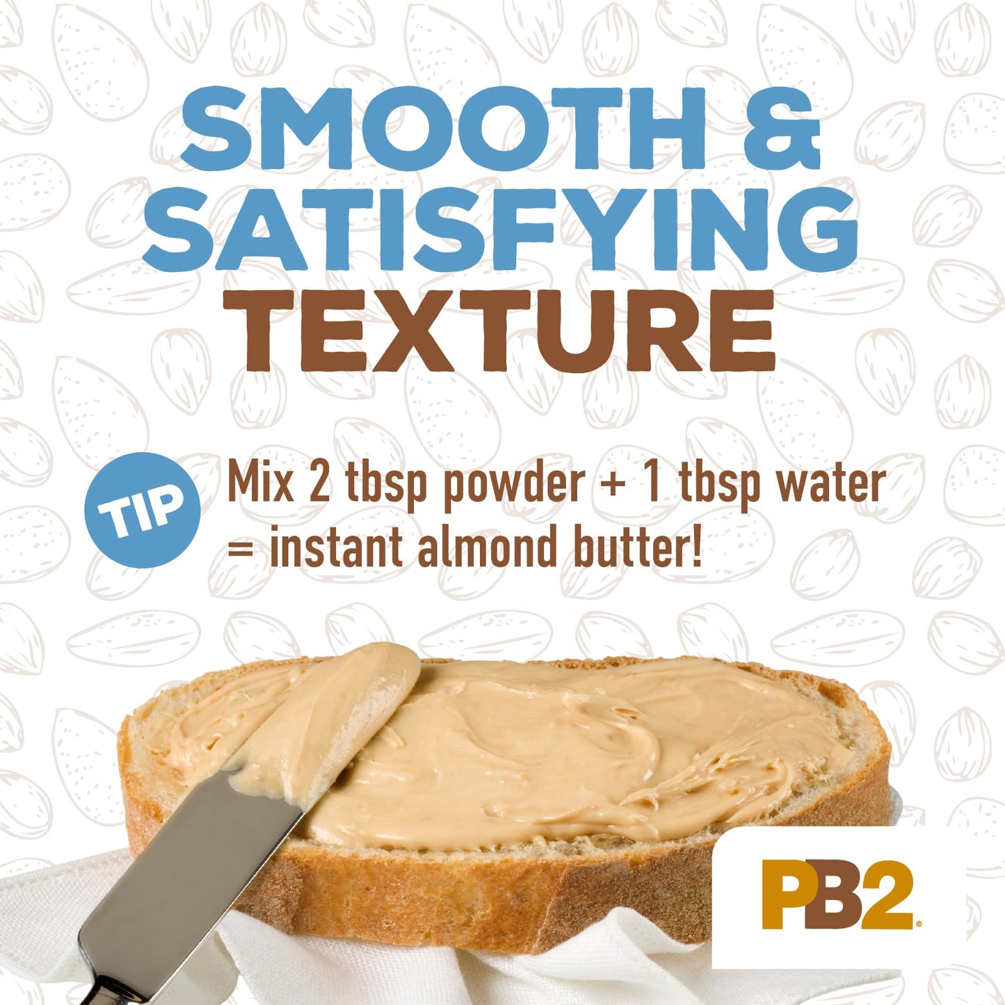 PB2 Powdered Roasted Almond Butter, 16oz Low-Fat Vegan Almond Powder, Low Carb Nut Butter, Non-GMO, Gluten Free, Kosher