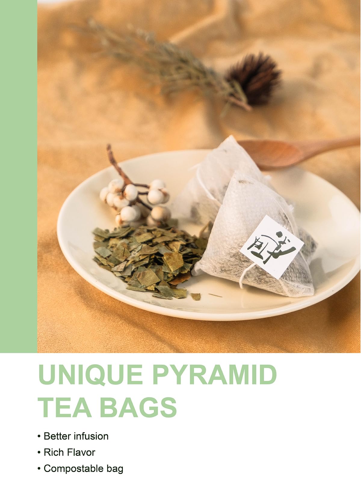 TeeLux Soursop Graviola Leaf Tea Bags, Caffeine Free, Mild & Smooth Taste, 50 Count