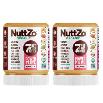 NuttZo Organic Power Fuel Smooth 7 Nuts & Seeds Butter Spread|Paleo and Keto Friendly| Peanut & Gluten Free, Vegan, and Kosher, 