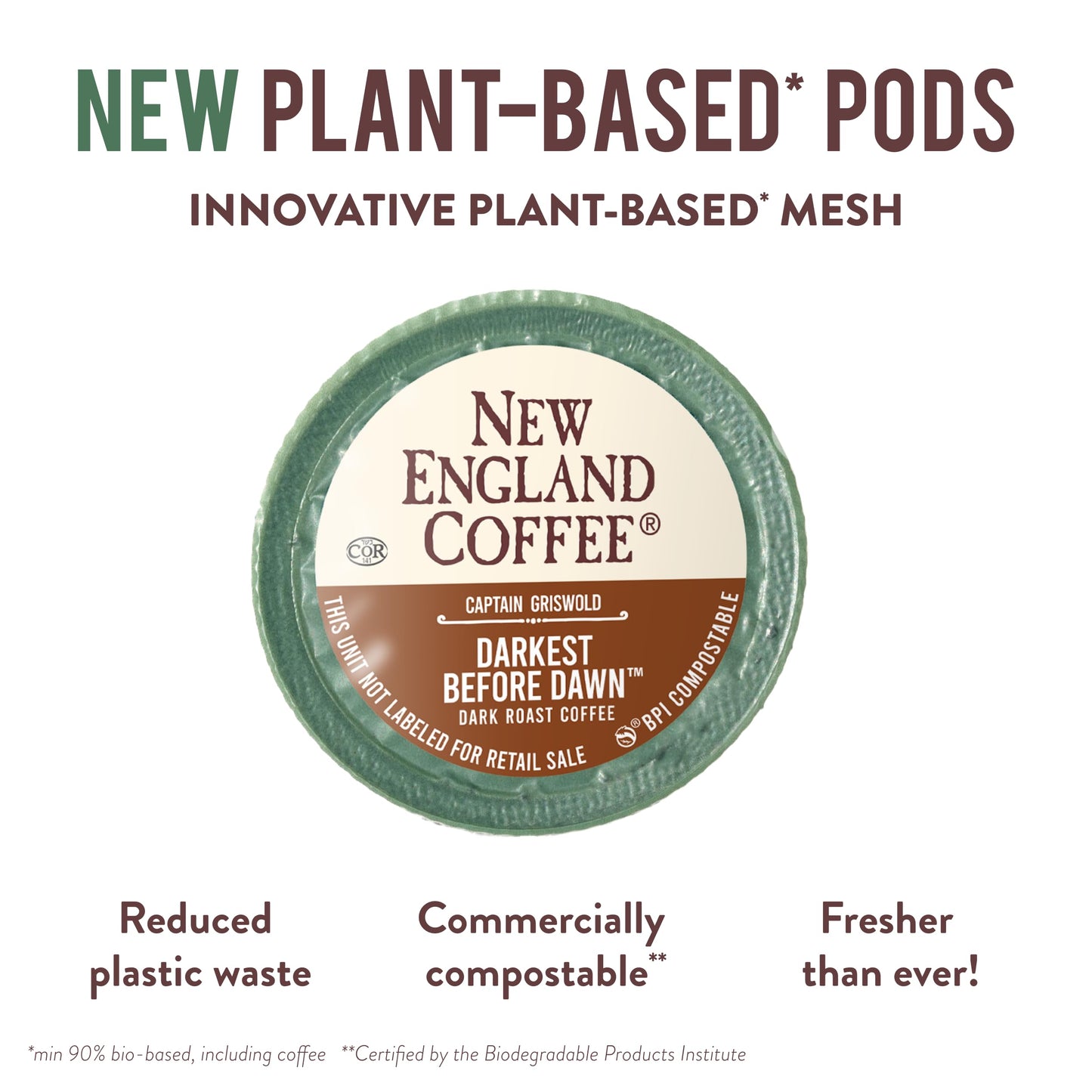 New England Coffee Darkest Before Dawn Dark Roast Pods, 10ct Box, Pack of 6