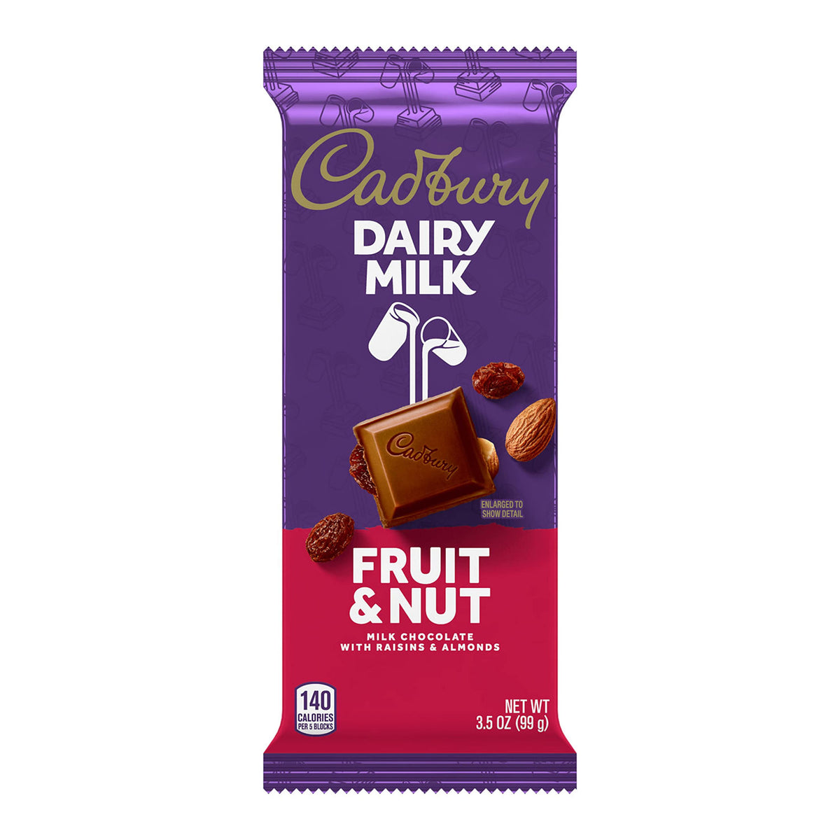 Cadbury Dairy Milk Fruit & Nut Chocolate Bars, 3.5 oz (Pack of 14)