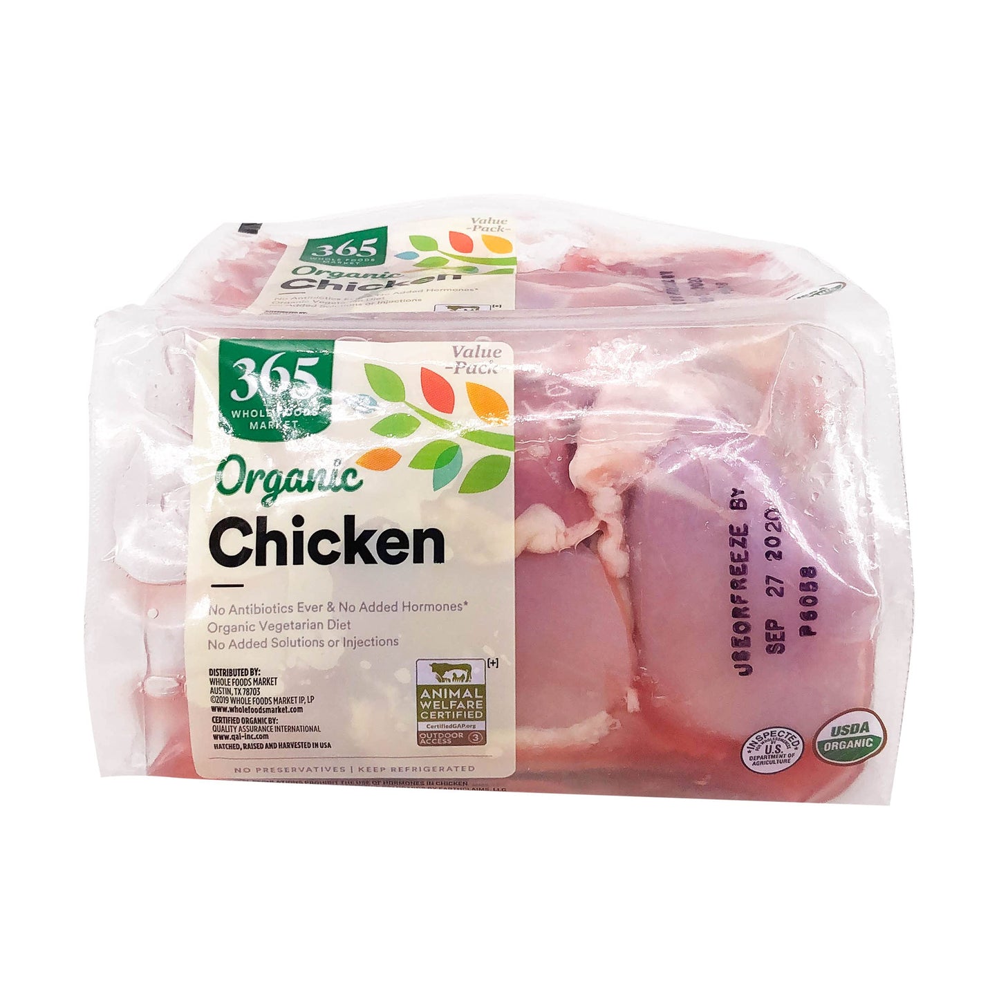 365 By Whole Foods Market, Organic Boneless Skinless Chicken Thighs