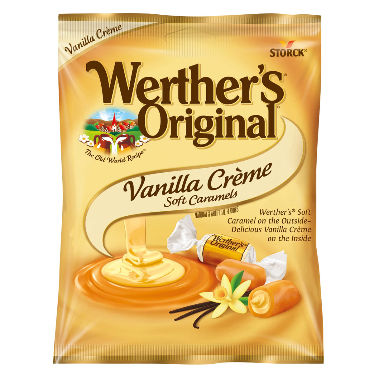 Werthers Original Soft Vanilla Crème Caramel Candy, 4.51 Oz Bags, Pack of 12