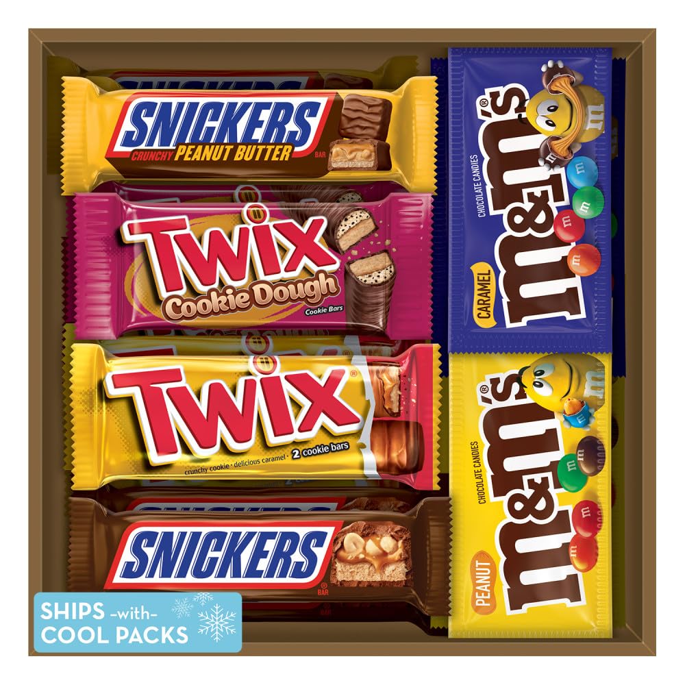 Mars Milk Chocolate Candy Bars Variety Pack, 18 Full Size Individually Wrapped, Includes M&MS, SNICKERS, TWIX