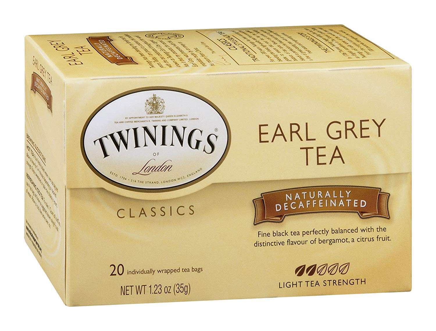 Twinings Earl Grey Decaf Tea, Tea Bags, 20-Count Boxes (Pack Of 12)