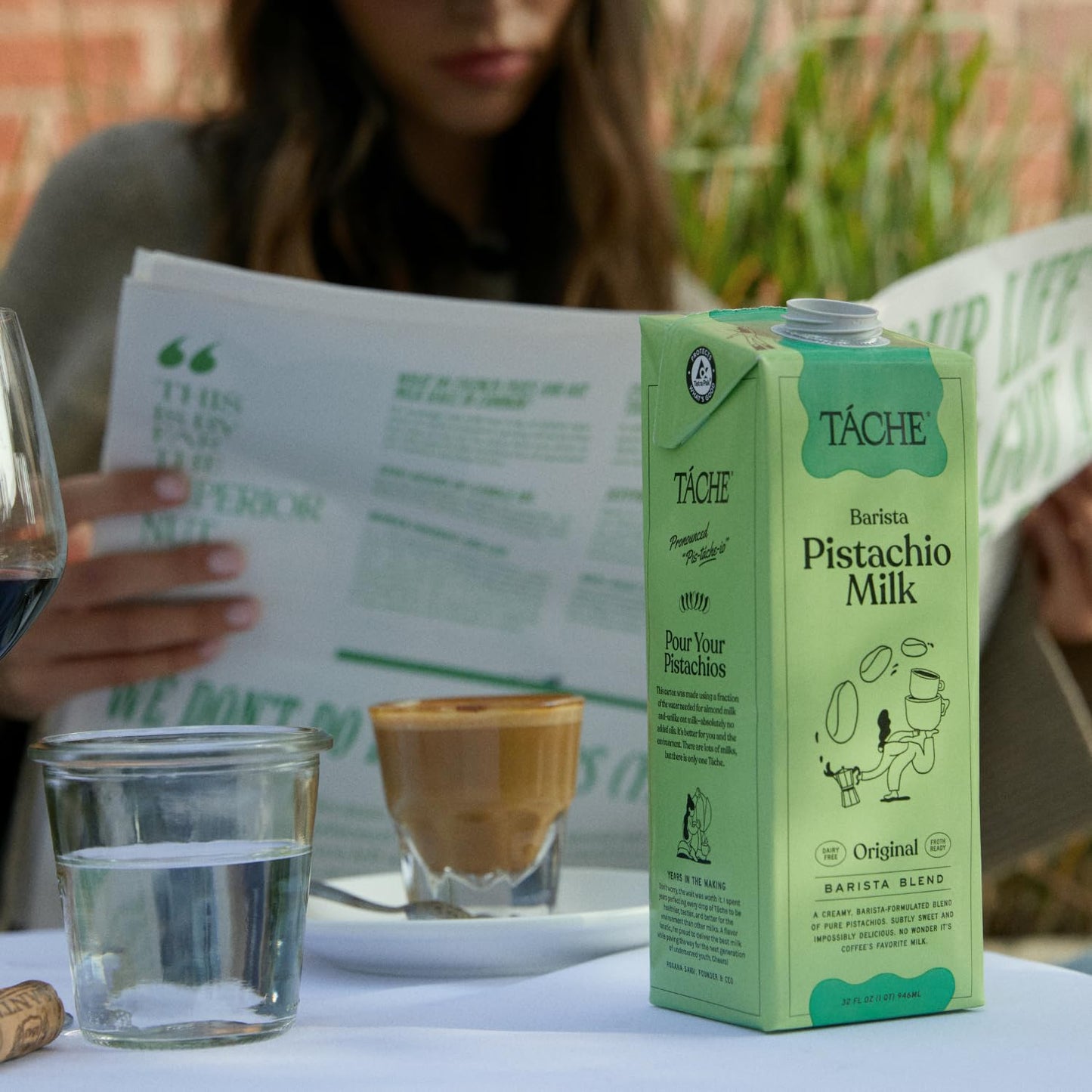 T  che Pistachio Milk - Plant Based Nut Milk & Pistachio Creamer - Rich, Smooth, Barista Blend, Lightly Sweetened, Non Dairy Cre