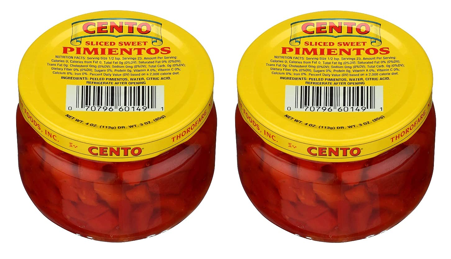 Cento Pimientos Sliced 4.0 Oz (Pack Of 2)
