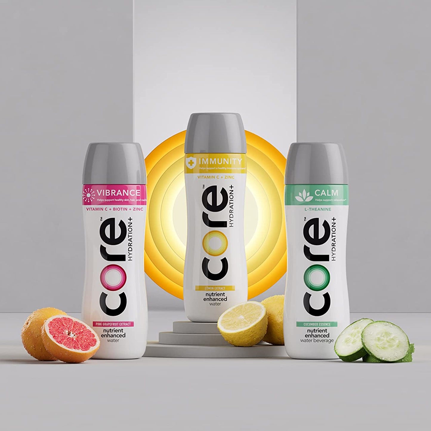 CORE Hydration+ Calm Cucumber Essence Nutrient Water, 23.9 Fl Oz, Pack of 12, Clear