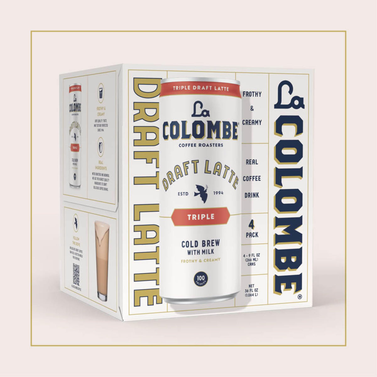 La Colombe Triple Draft Latte - 9 Fluid Ounce, 4 Count - 3 Shots Of Cold-Pressed Espresso And Frothed Milk - Made With Real Ingr