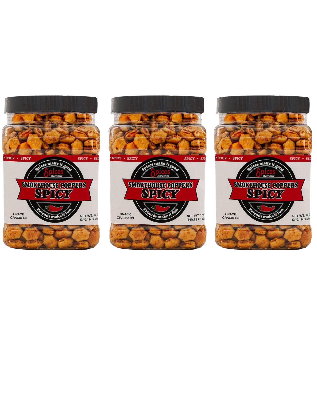 Smokehouse Crackers Poppers Spicy, 12 oz Jar (1, 2, or 3 ct) (3)