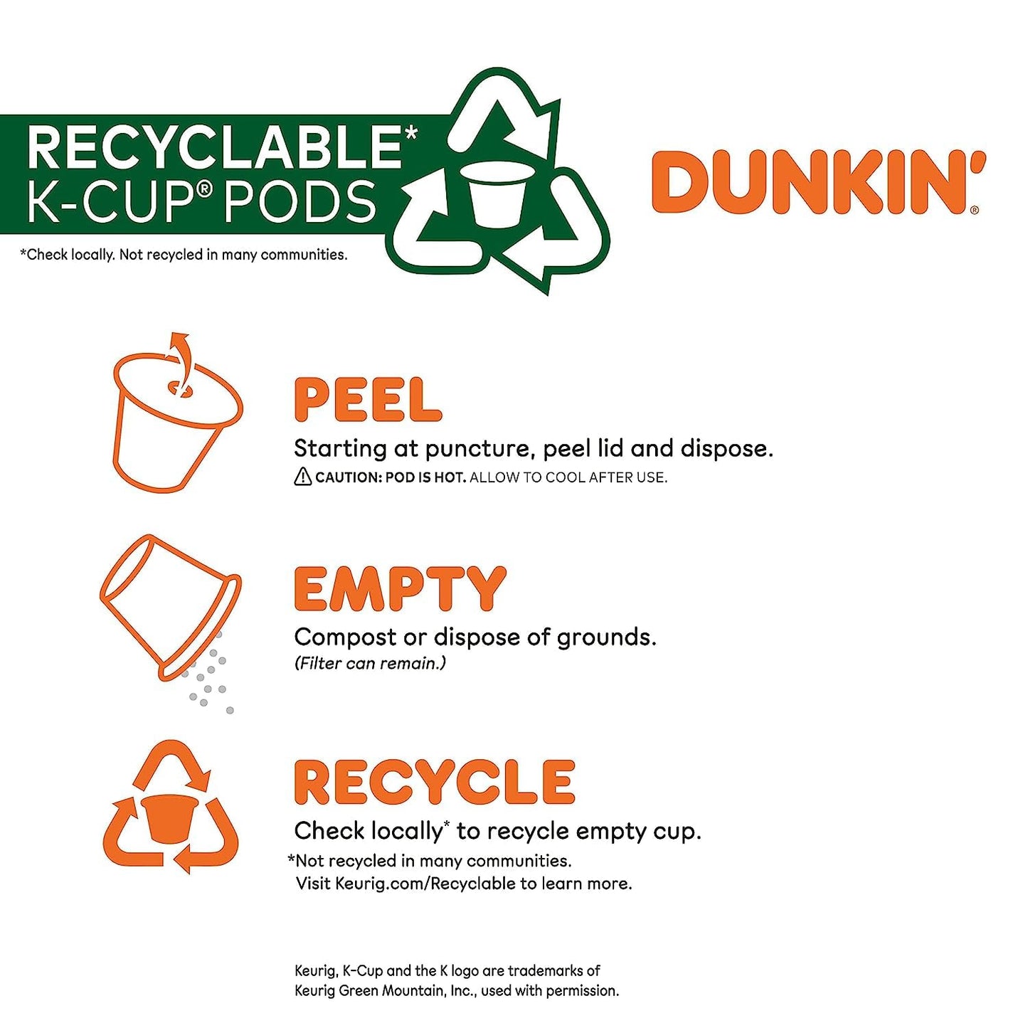 Dunkin' Original Blend Medium Roast Coffee, 32 K-Cup Pods - Perfect for Keurig Brewers, Rich Flavor, 32 Count