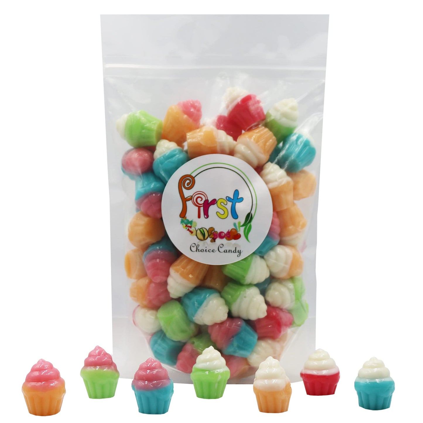 FirstChoiceCandy 3D Rainbow Juicy Gummy Candy (3D Cupcake, 2 Pound)