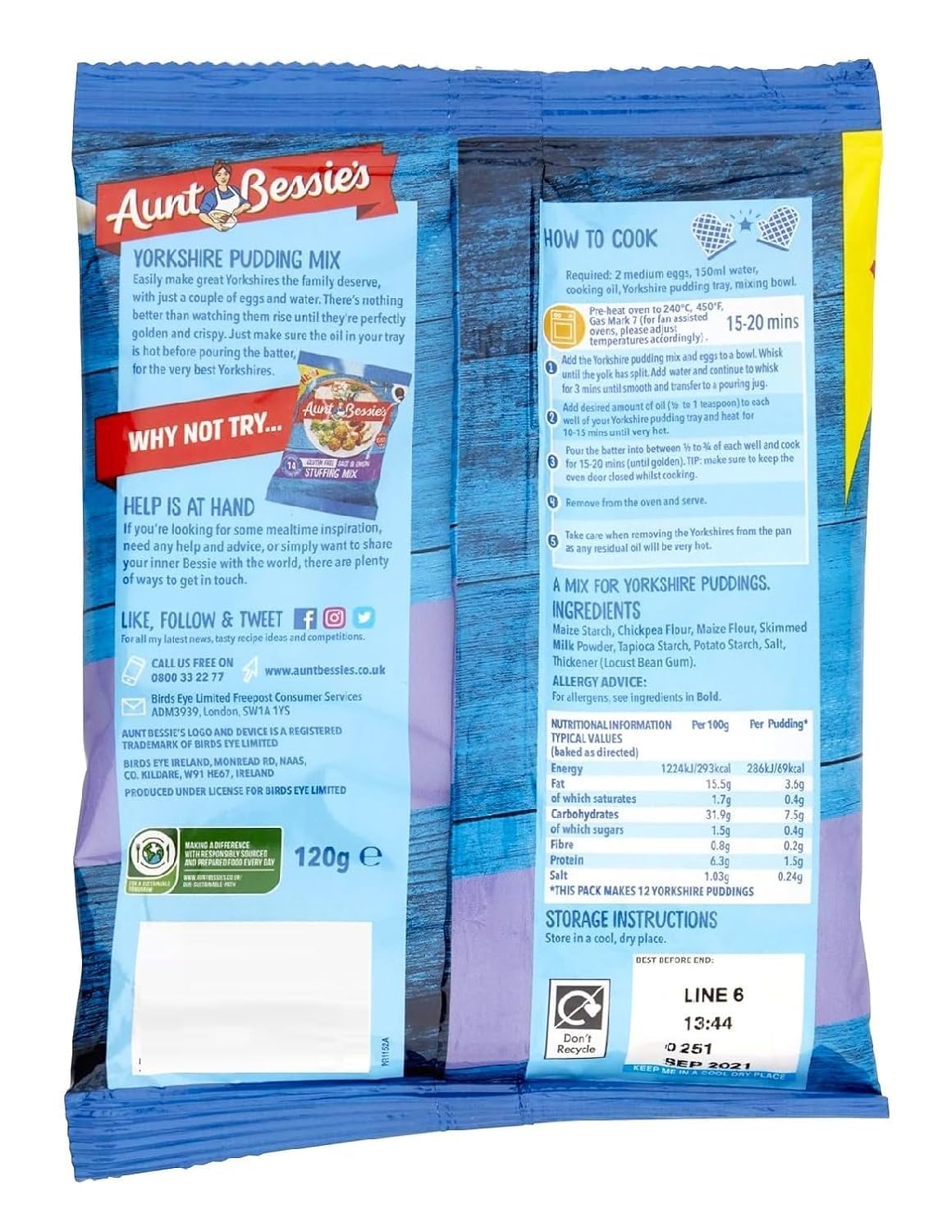 Aunt Bessies Yorkshire Pudding Mix - 120g
