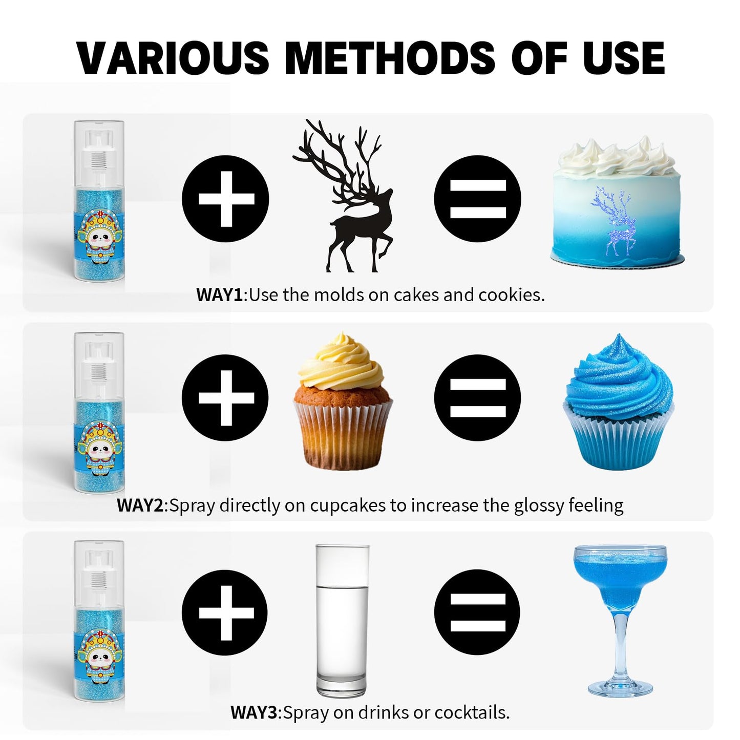 CAKESTAR Edible Glitter Spray - 10g Luster Dust for Cakes, Drinks, Cupcakes - Blue