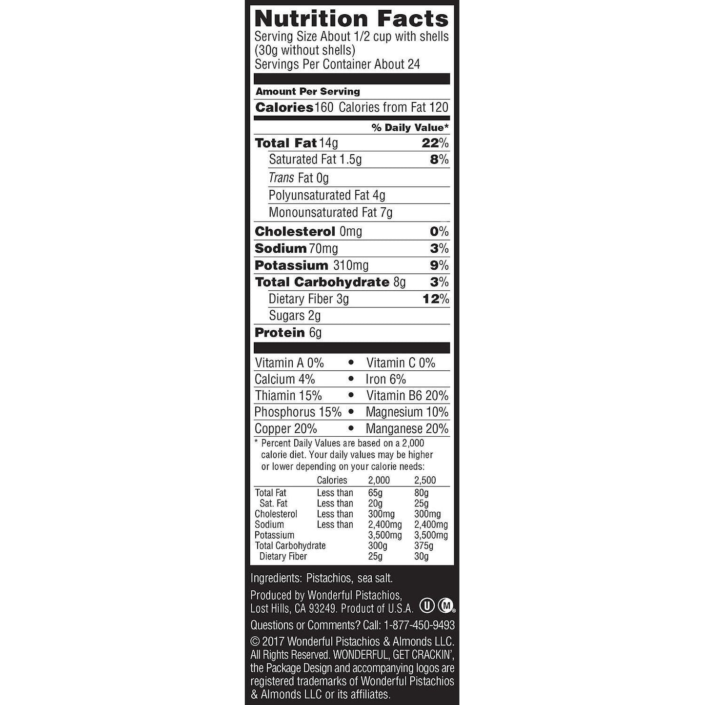 Wonderful Roasted Lightly Salted Pistachios, 48 oz