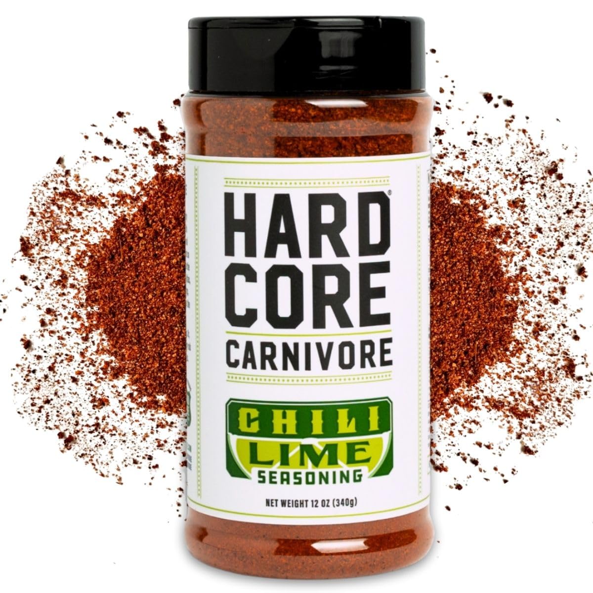 Hardcore Carnivore Chili Lime - Zesty Seasoning Blend (12 Oz Shaker) Texas-Made Bold  Tangy Flavor For Chicken  Seafood  Veggies  Rims And More