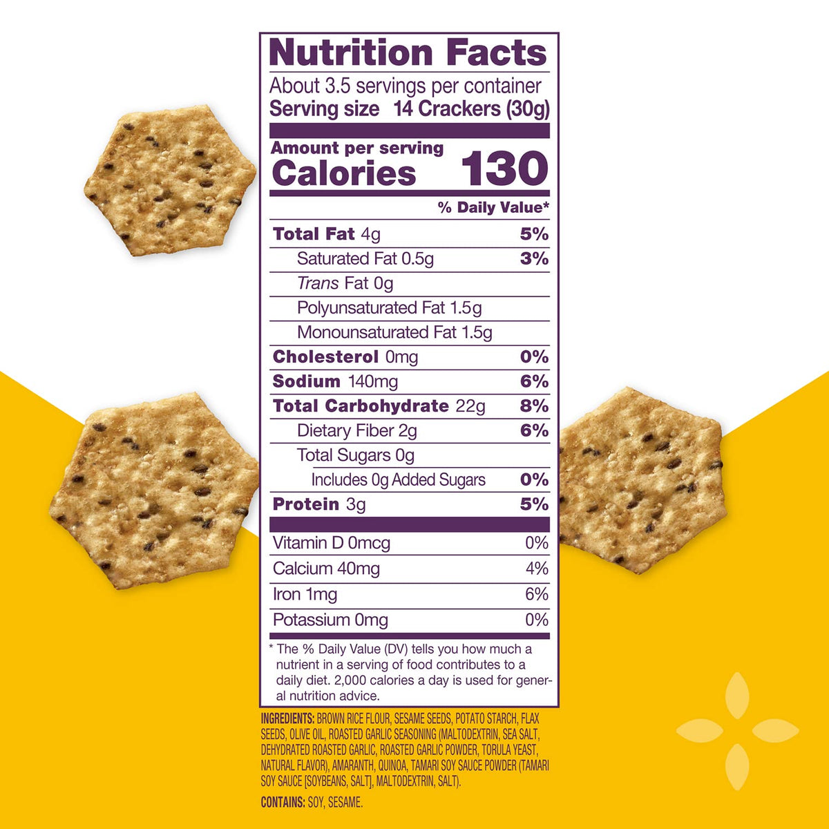 Crunchmaster Roasted Garlic Seasoned Multi Seed Cracker, Gluten Free, 4 Ounces (Pack Of 12)