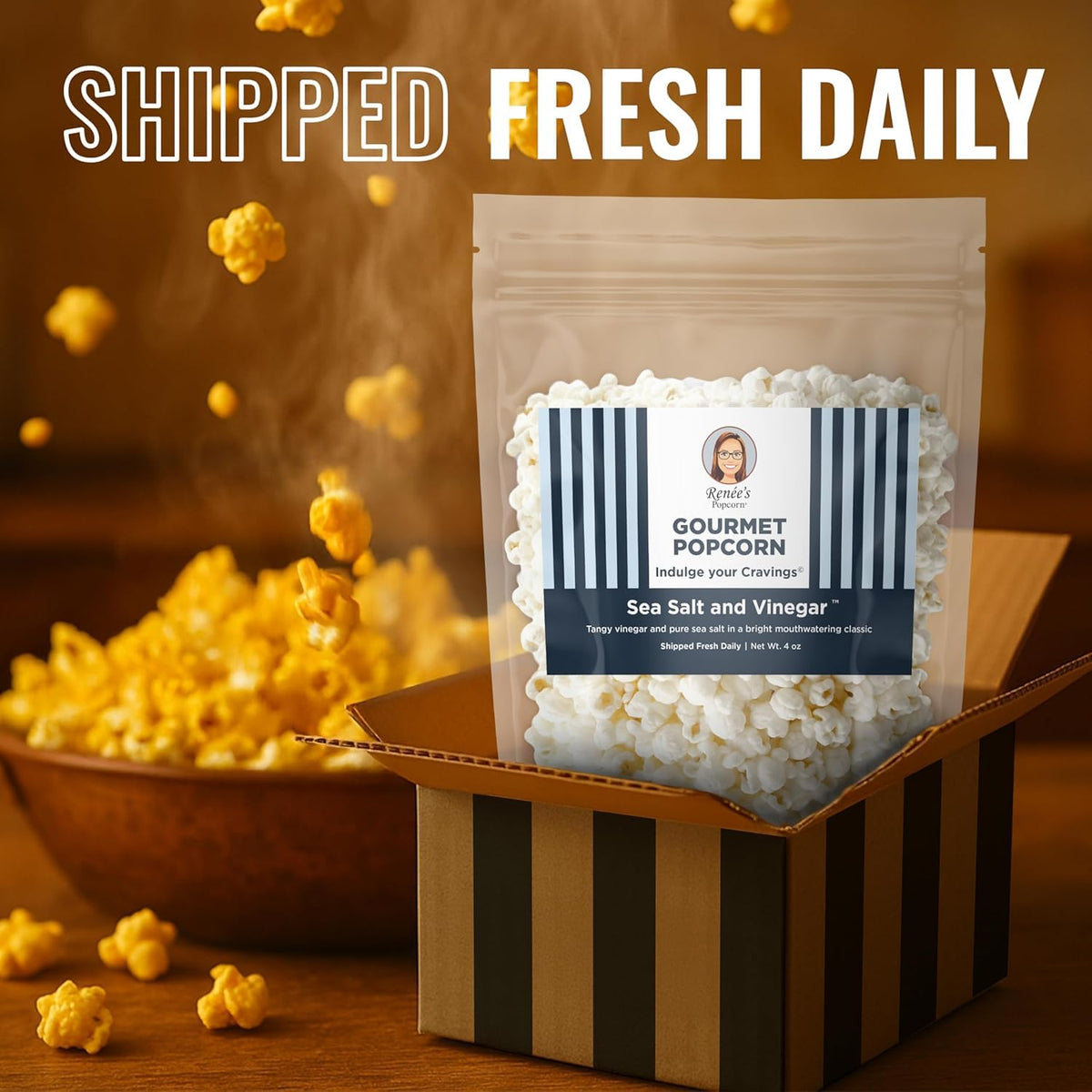 Renée’S White Cheddar Caramel Collision™ Gourmet Popcorn – Buttery Caramel Corn Drenched In Mellow Wisconsin White Cheddar – Satisfies Sweet And Cheesy Cravings – Resealable 9Oz Bag For Snack Or Gift