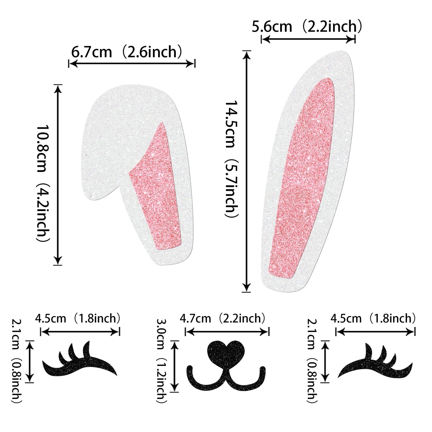 YCTHUNFISH 5 Pack Easter Bunny Cake Toppers, Paper Picks with Eyelashes, Perfect for Kids Birthday and Baby Shower Decorations