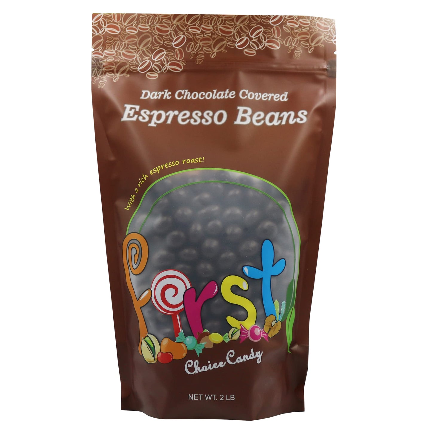 Chocolate Covered Roasted Espresso Coffee Beans (2 Pound, Dark Chocolate)