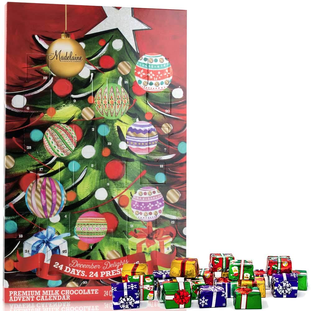 Madelaine 2025 Christmas Advent Calendar - Chocolate & Candy Christmas Countdown for Kids  Women  Men  Teen Girls & Boys - Holiday  Advent Calendars - Christmas Tree - 8 Oz