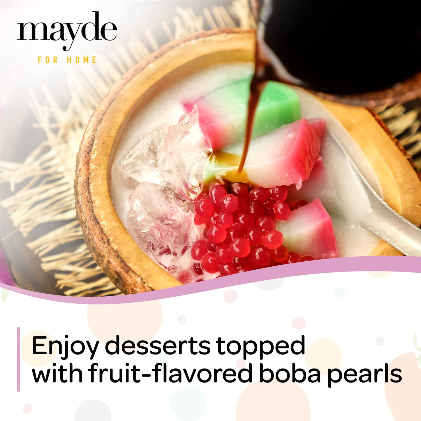 Mayde Bursting Popping Boba Pearls Party Kit - Strawberry, Mango, Passion Fruit, 3 Pack (490 gms)