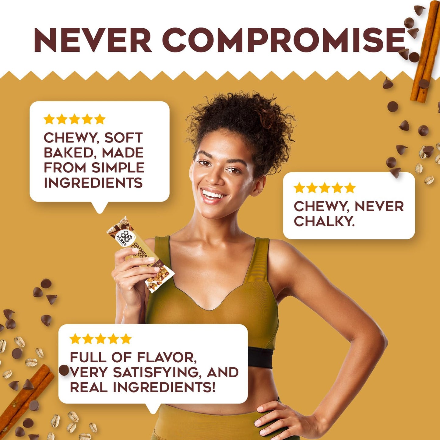 88 Acres Granola Bars | Oatmeal Chocolate Chip | Gluten Free, Nut-Free Oat and Seed Granola Bar | Vegan & Always Non GMO | 12 Pa