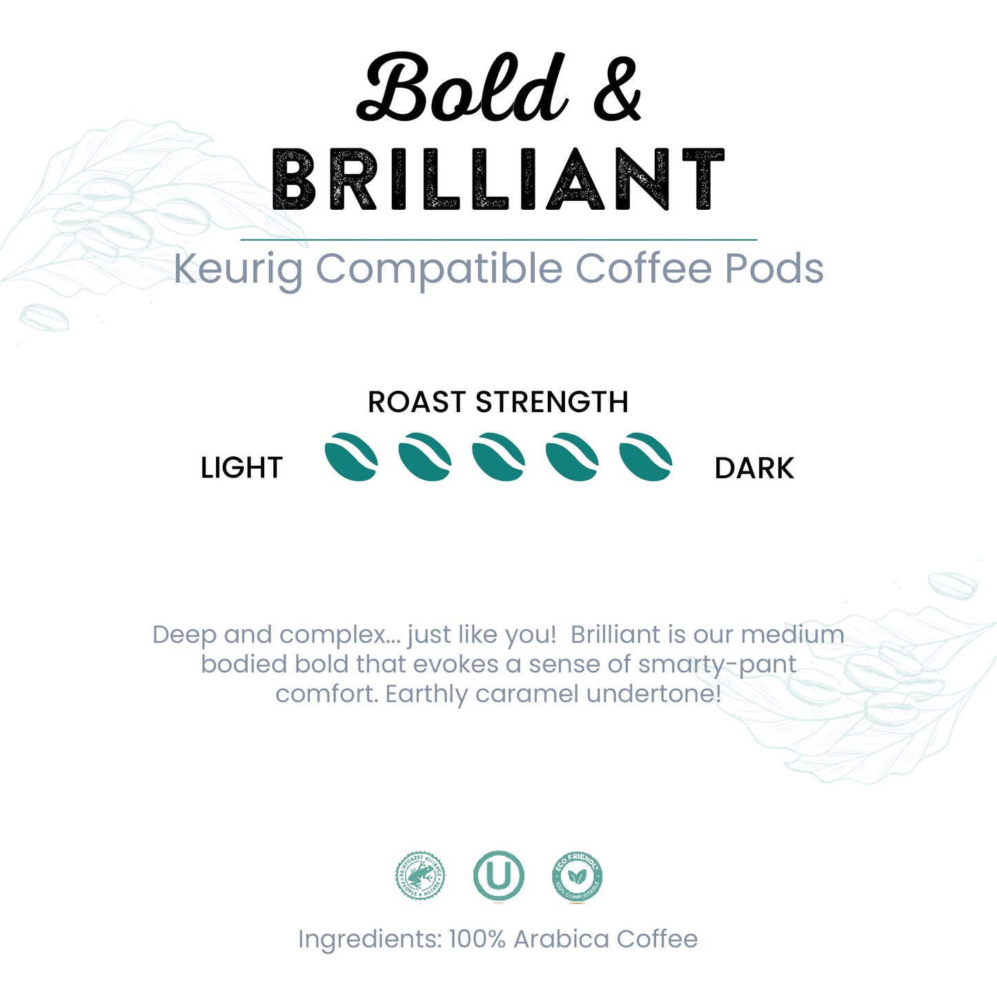Tayst Coffee Pods, Bold & Brilliant Dark Roast, K Cups Compatible With Keurig Coffee Maker, Sustainable Single Serve, Pack Of 10