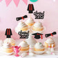 Keaziu 24 Pack Graduation Cupcake Toppers Class Of 2025 Red Graduation Hat Picks for Birthday Party Supplies