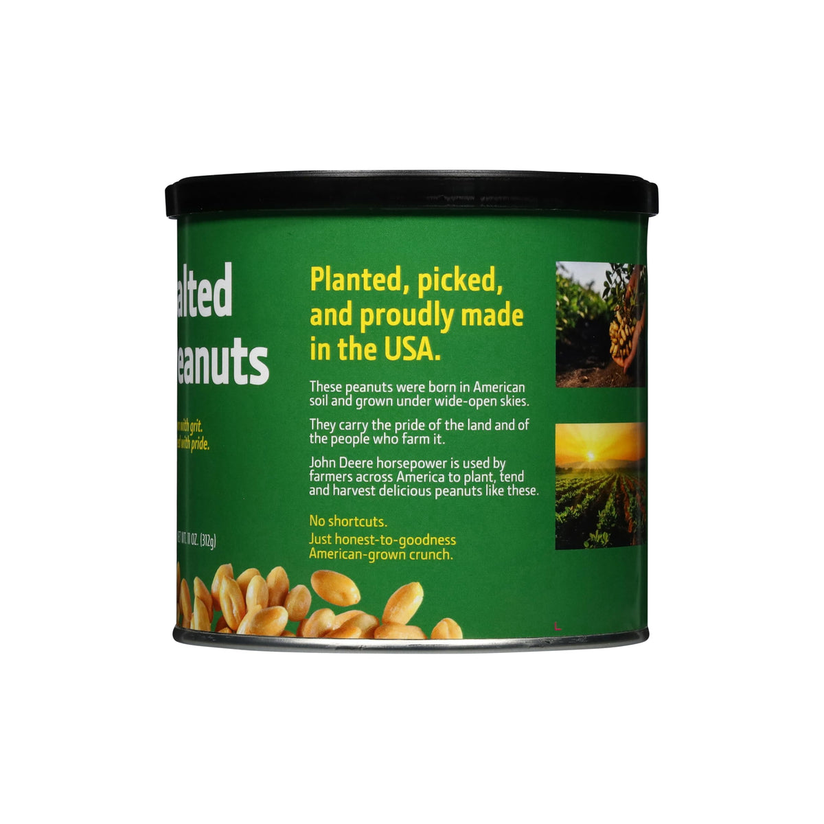 Cackalacky John Deere Salted Peanuts, Roasted & Salted, Gluten Free, 11 Ounce