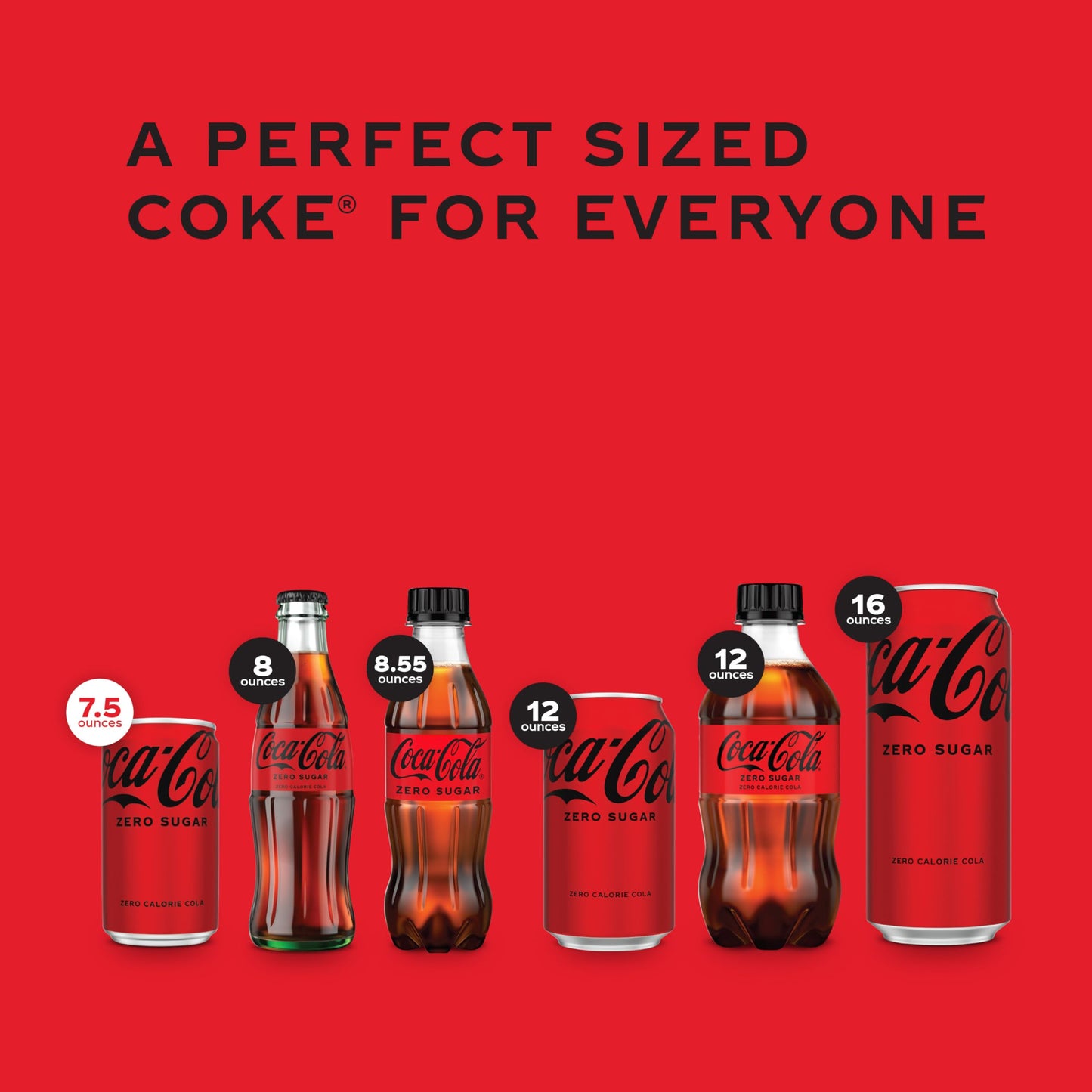 Coke Zero Mini-Can 7.5 fl oz, 6 Pack - Refreshing Zero Sugar Beverage, Compact Size