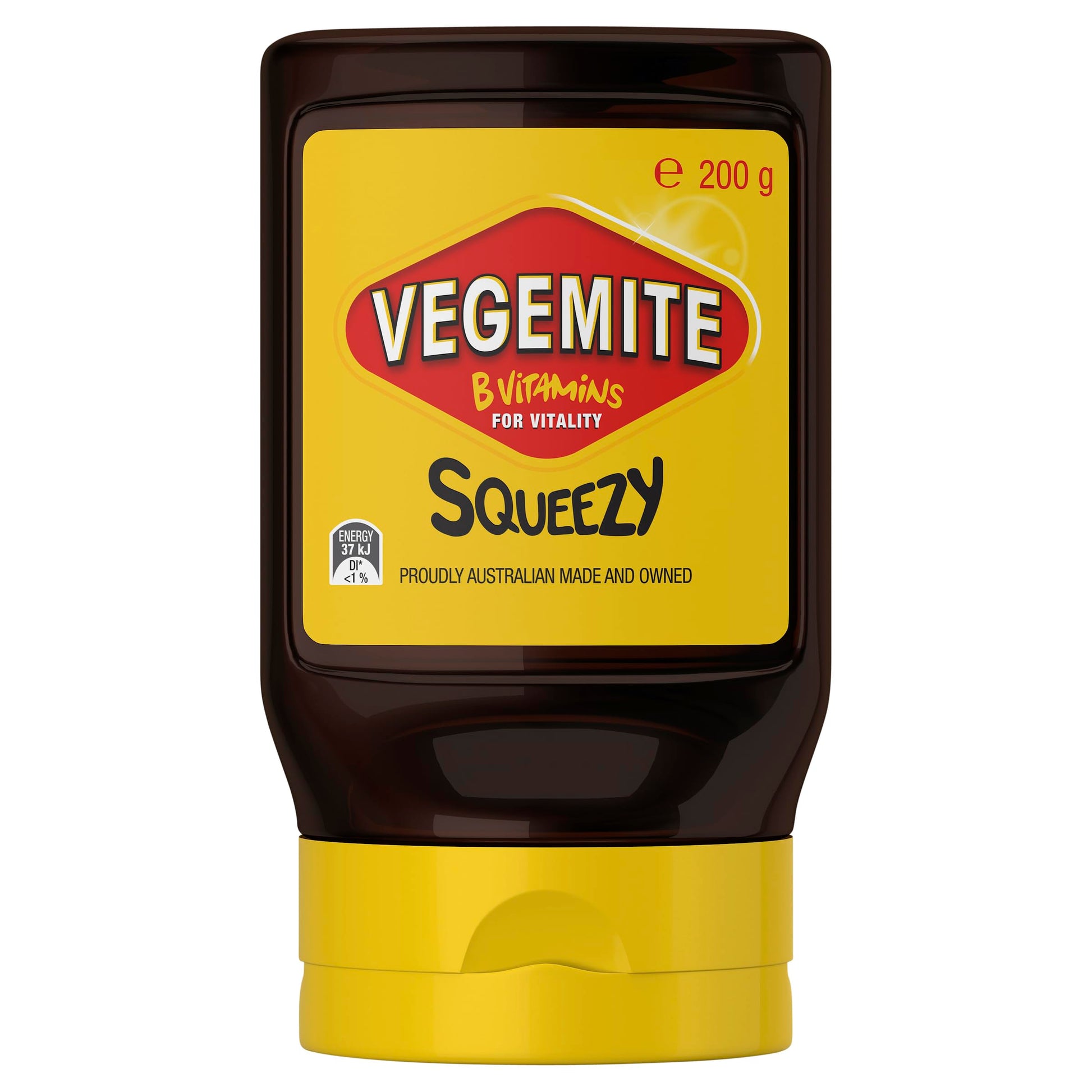 Vegemite Squeezy Spread  200g Bottle  Convenient Squeeze Format  Rich in B Vitamins  Made in Australia