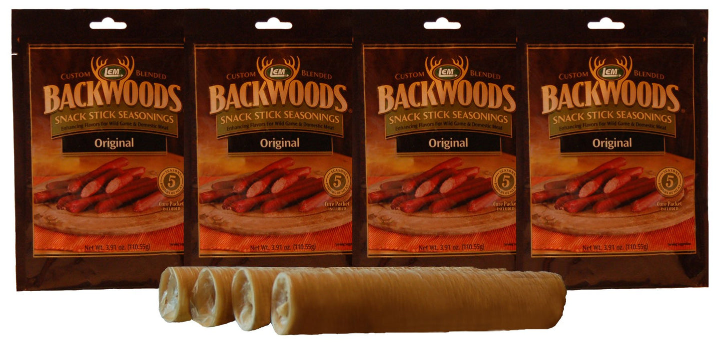 Lem Products Backwoods Original Snack Stick Seasoning Sausage Kit, Ideal For Wild Game, Seasons Up To 20 Pounds Of Meat, 1 Pound, 2.7 Ounce Package With Pre-Measured Cure Packet Included