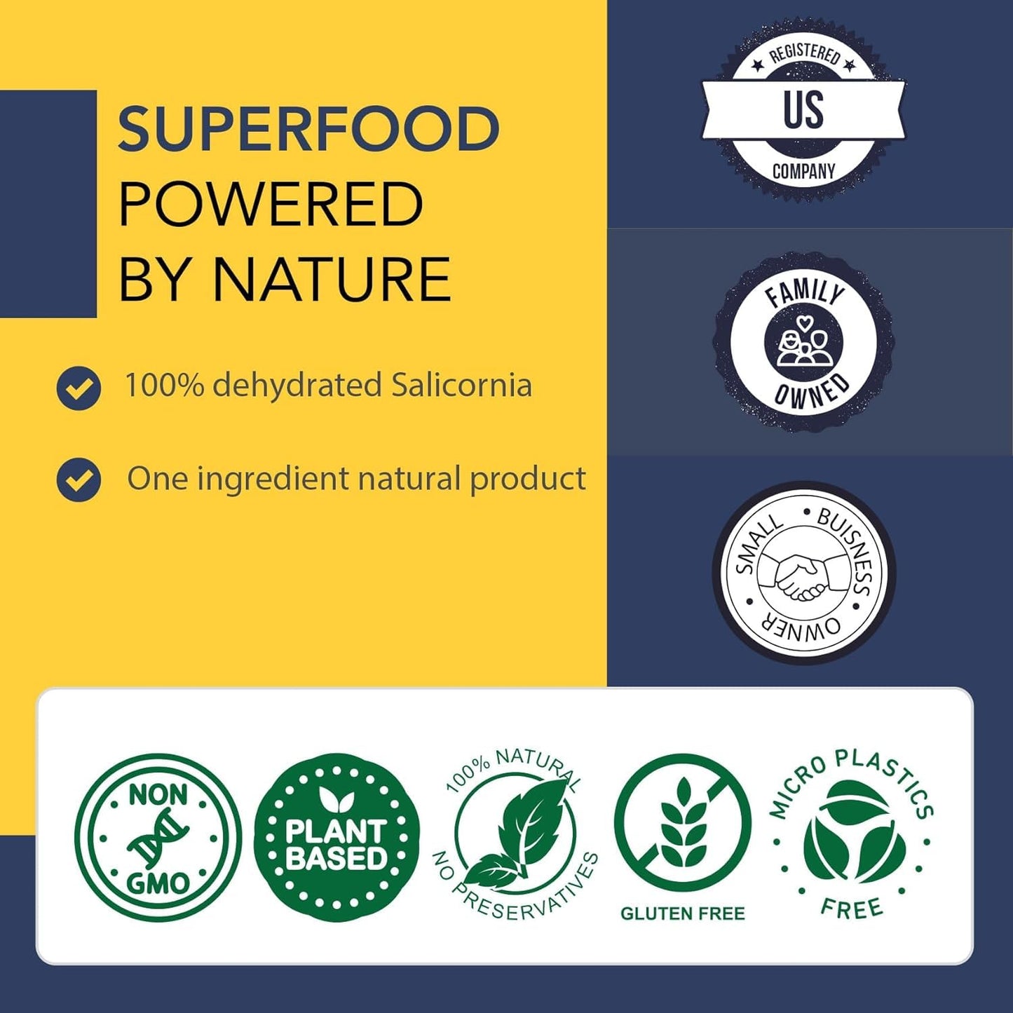 Green Salicornia Salt - Low Sodium Salt Substitute | Salicornia Powder (200Gms/7.05 Oz) | Plant Based Salt, Vegan | 100% Natural