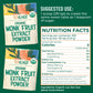 Organic Pure Monk Fruit Sweetener, No Erythritol 4oz, 100% Monk Fruit Extract Organic Powder for Keto and Paleo Diet, No Afterta